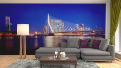 Woonkamer fotobehang Rotterdam at night